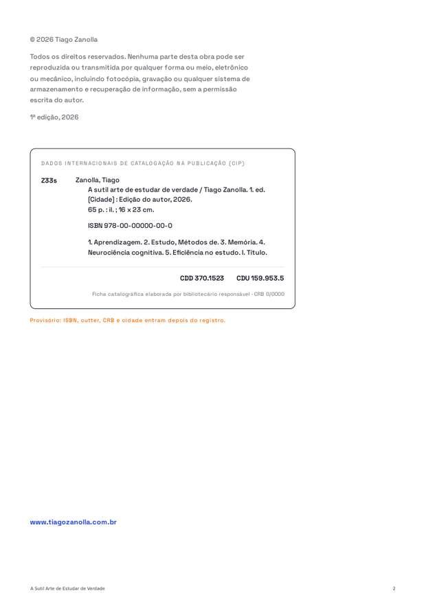Amostra: créditos e ficha catalográfica
