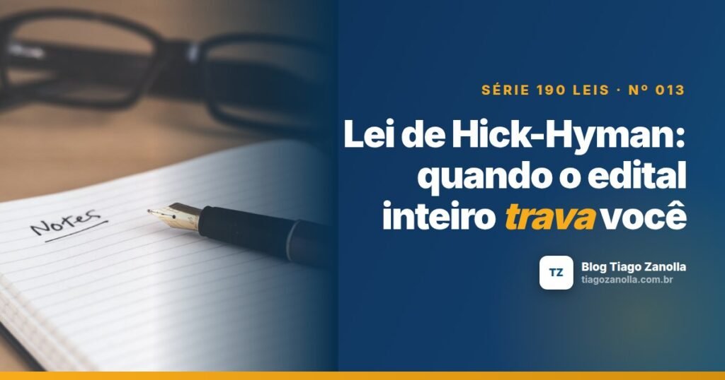 Lei de Hick-Hyman: quando o edital inteiro trava você